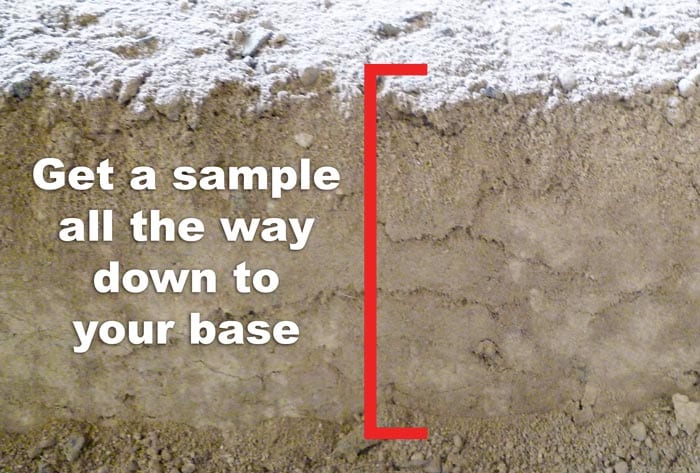 Get a sand sample down to the base