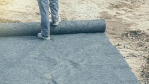 Installation of geotextile