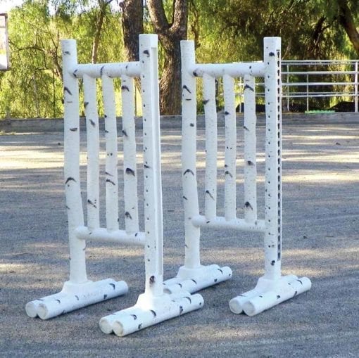 birch horse jump standards pair