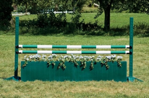 Green Fence Horse Jump Assembly