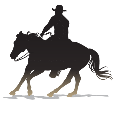 silhouette western horse and cowboy