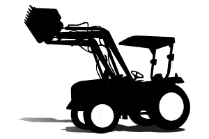 tractor with bucket silhouette