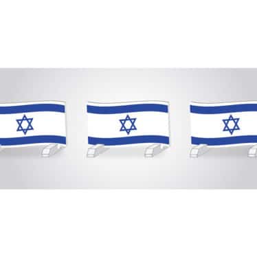 Israel flag horse jump hurdles
