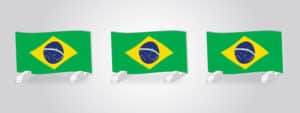 Brazil flag horse jump hurdles