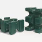 green horse jump cavaletti blocks