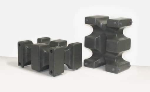 grey horse jump cavaletti blocks