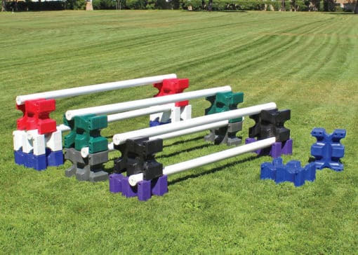 colorful horse jump cavaletti blocks