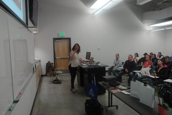 Heidi lecturing at Utah State a