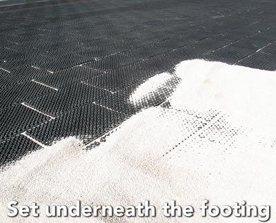 Horse arena footing mats holding sand