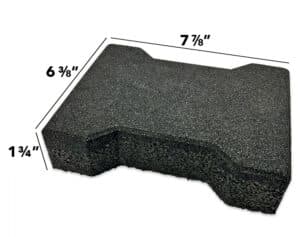 Black rubber paver brick dimensions