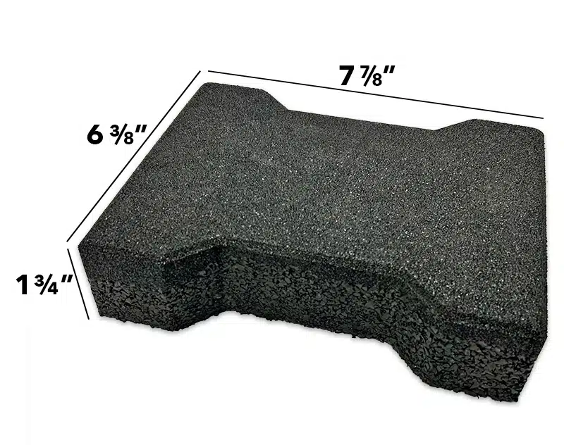 Black rubber paver brick dimensions