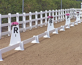 Wellington Dressage Arena set up with Tower Arena Letters