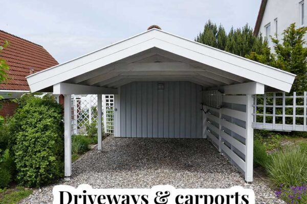 gravel driveway carport