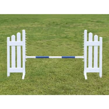 mini picket jump standards with pole on grass