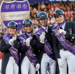 Germany Equestrian team holding medals in 2022