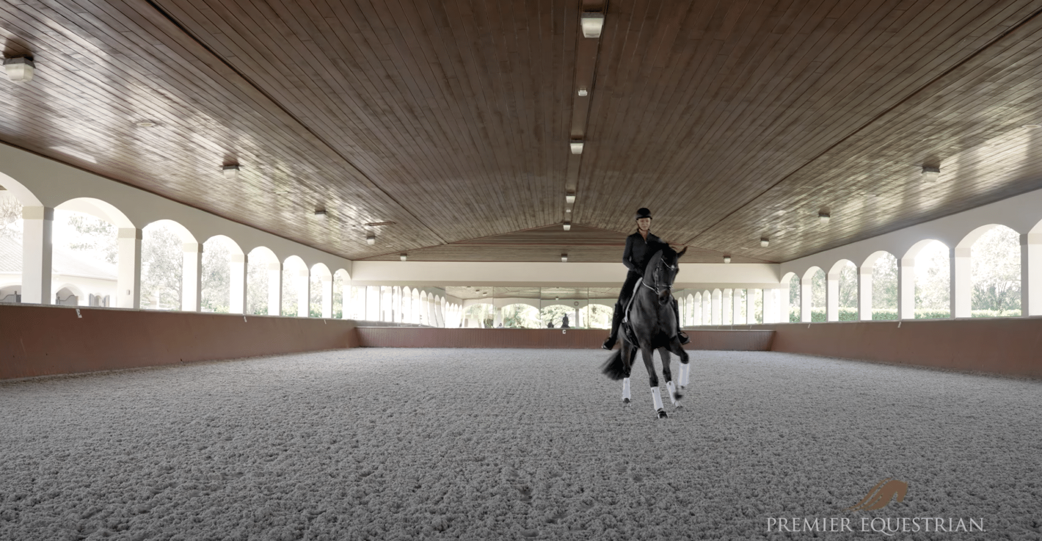 Horse rider on an arena that has Premier ProTex Footing Product