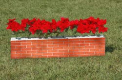 Red brick flower box