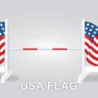 USA Flag themed kid horse jump