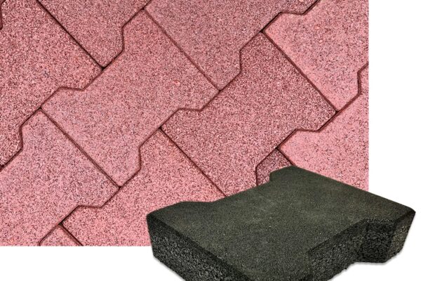 Interlocking rubber bricks for anti-slip flooring