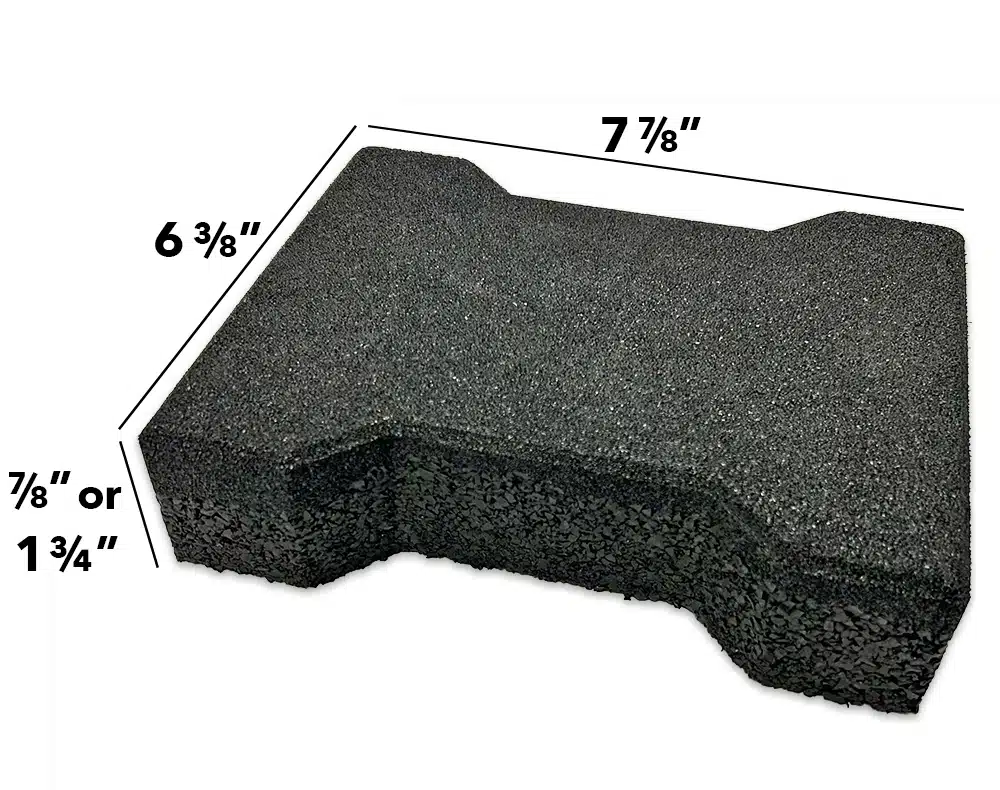 black rubber paver brick