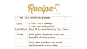 ProTex and Sand Footing Recipe