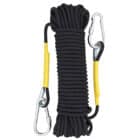 black rope with clips