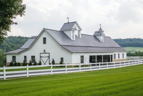 White horse barn