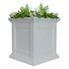 white flower box planter