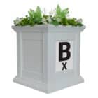 white flower box planter dressage letter