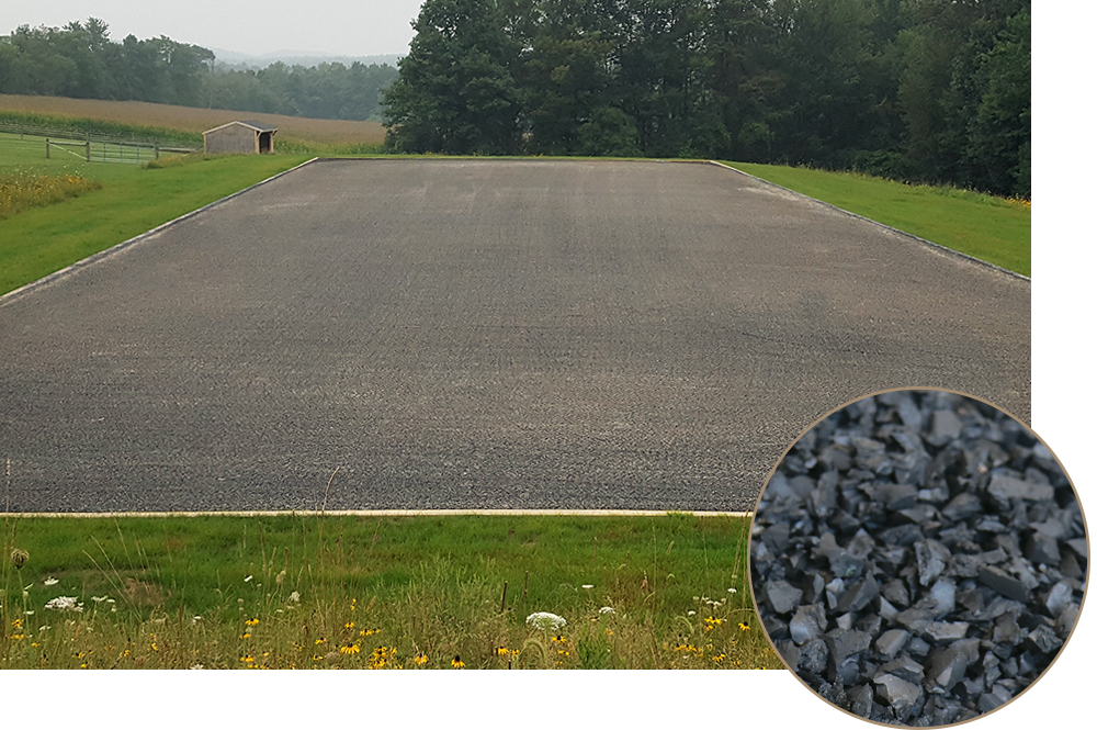 crumb rubber in a dressage arena